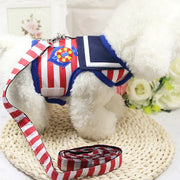 Adjustable Navy Suit Dog Harness and Leash - Secure Chest Strap Set