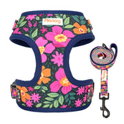 Adjustable Mesh French Bulldog Harness & Leash Set - Printed Puppy Vest