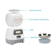 3.5L Automatic Pet Feeder with Timer and Stainless Steel Bowl