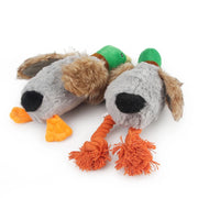 Plush Duck Squeaky Dog Toy - Chew Rope Tooth-Cleaning Play Toy