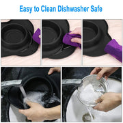 Anti-Slip Double Dog Bowl with Stainless Steel Inserts and Mat