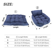 3-in-1 Dog and Cat Bed Mat - Warm Washable Pet Sofa Cushion
