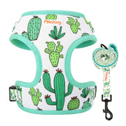 Adjustable Mesh French Bulldog Harness & Leash Set - Printed Puppy Vest