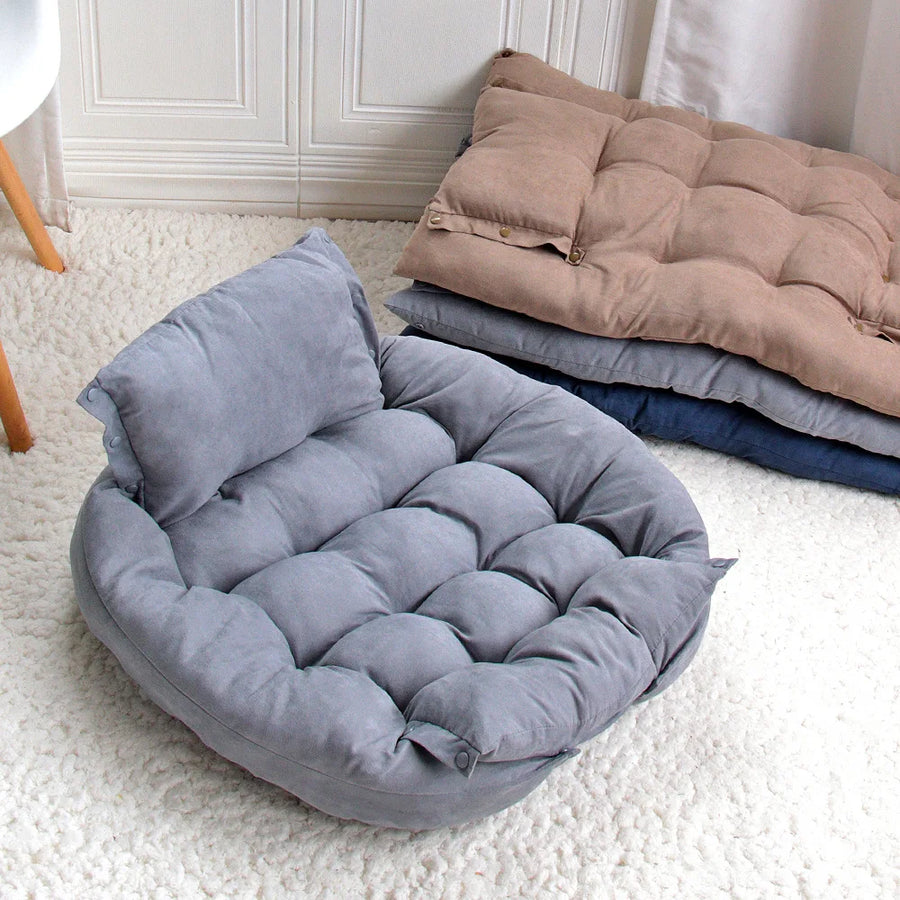 3-in-1 Dog and Cat Bed Mat - Warm Washable Pet Sofa Cushion