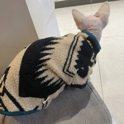 Green Velvet Sphynx Cat Sweater - Warm Zipper Jacket for Devon Rex