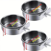 Stainless Steel Parrot Food and Water Cup with Clamp