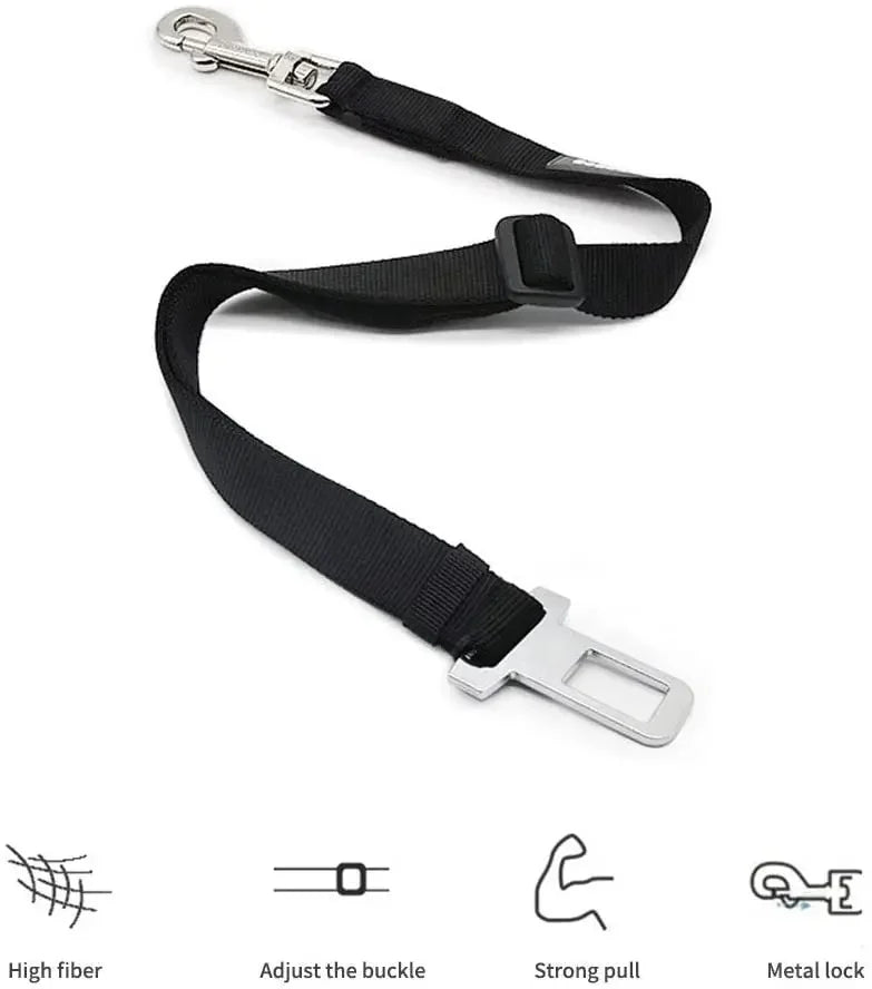 Adjustable Pet Car Seat Belt - Safety Harness Lead for Dogs & Cats