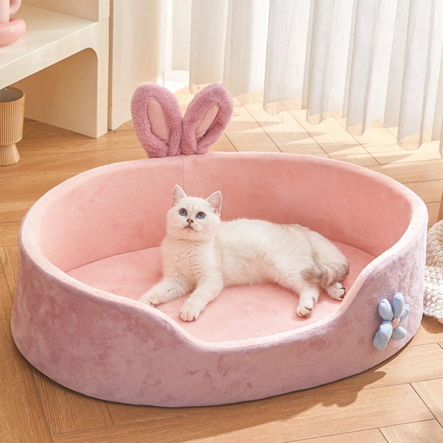 Detachable Washable Pet Bed - Soft Four-Season Dog & Cat Sleeper