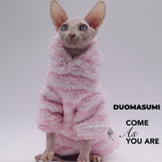 Double-Sided Fluffy Sphynx Cat Jacket - Warm Winter Hairless Cat Coat