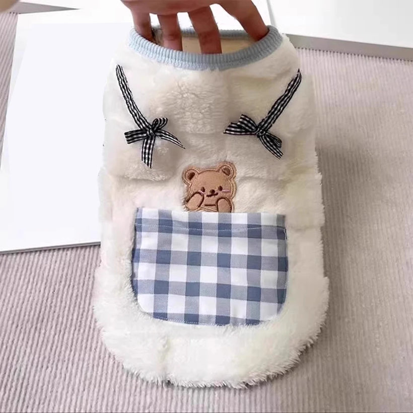 Cozy Plush Pet Vest - Warm Fleece Sleeveless Coat for Dogs & Cats