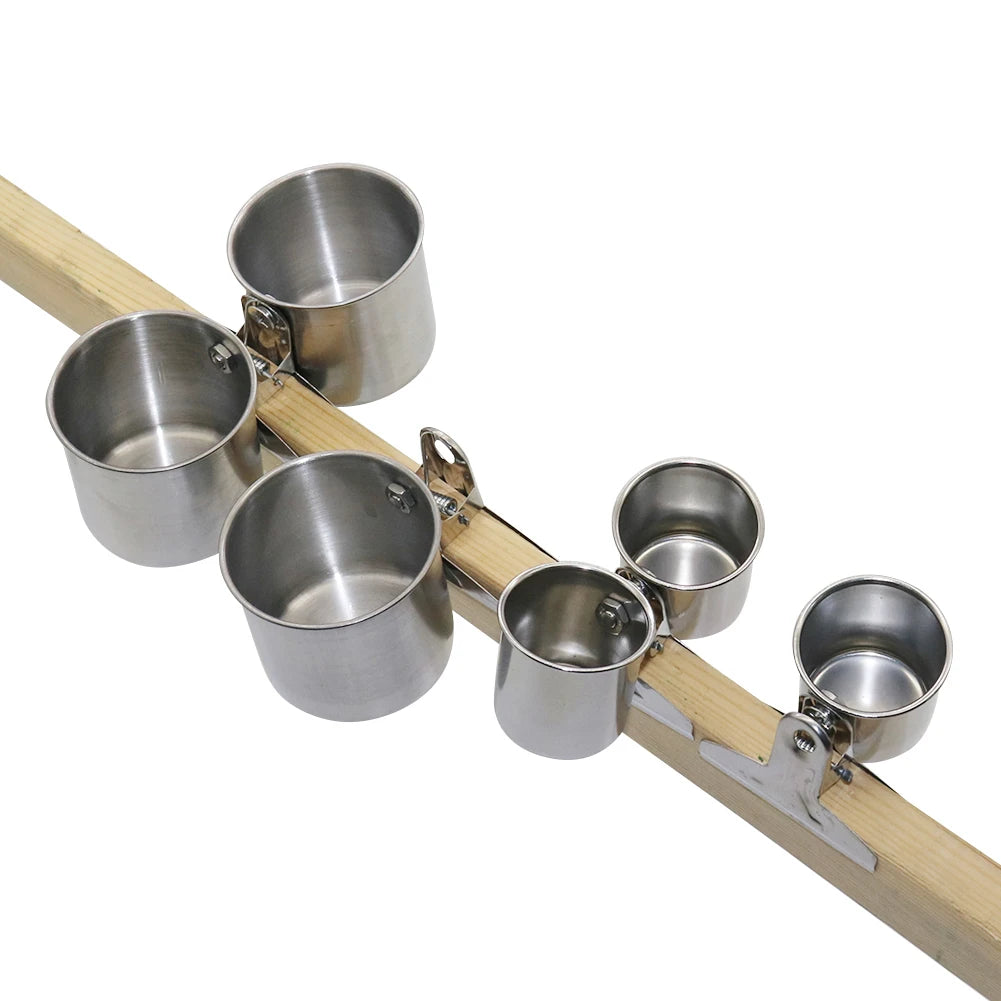 Stainless Steel Bird Feeding Bowl with Clip Holder
