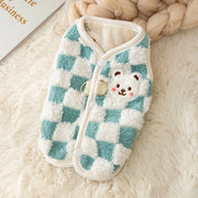 Bear Print Plush Pet Sweater - Winter Button Jacket for Cats & Dogs