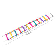 12-Step Colorful Wooden Bird Ladder and Bridge Swing