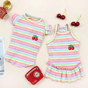 Ruffle Striped Dog & Cat Skirt Vest - Sweet Spring Party Outfit