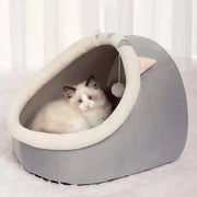 Semi-Closed Warm Cat Nest Bed - Four-Season Cozy Pet Sleeper