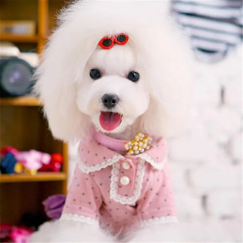 Heart Sunglasses & Hair Clip Pet Accessory - Cute Dog & Cat Decor