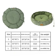 Round Plush Dog & Cat Bed - Soft Basket Cushion for Small Pets