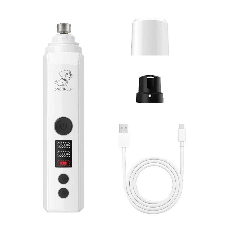 Low Noise Electric Dog Nail Grinder - Pet Paw Grooming Trimmer