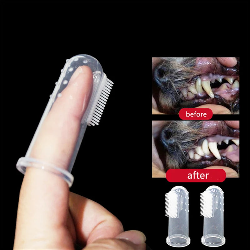 Soft Silicone Pet Finger Toothbrush - Dog & Cat Teeth Cleaning Tool
