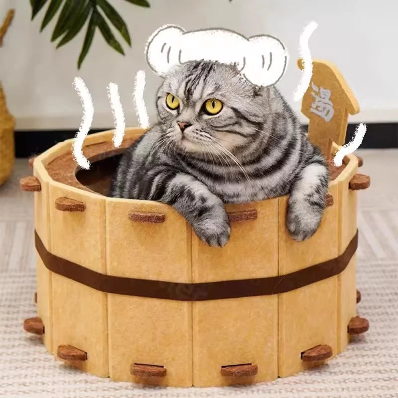 Felt Cat Bathtub House - Semi-Enclosed Claw & Sleep Nest