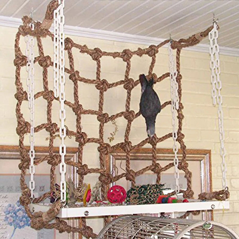 Rope Climbing Net Chew Toy for Parrots