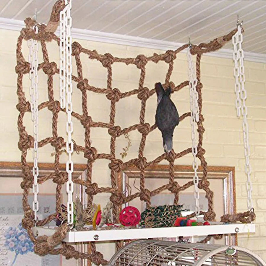 Rope Climbing Net Chew Toy for Parrots