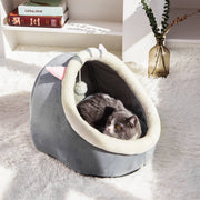 Semi-Closed Warm Cat Nest Bed - Four-Season Cozy Pet Sleeper