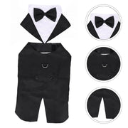 Dog Formal Tuxedo Shirt With Bow Tie - Wedding Party Pet Outfit