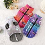 Rainbow Gradient Winter Pet Vest - Warm Small Dog Coat