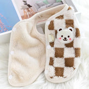 Bear Print Plush Pet Sweater - Winter Button Jacket for Cats & Dogs