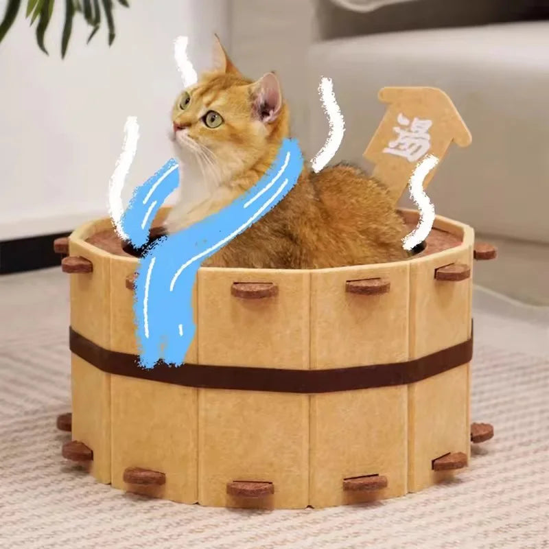 Felt Cat Bathtub House - Semi-Enclosed Claw & Sleep Nest