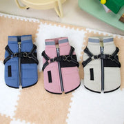 Adjustable Waterproof Dog Jacket With Harness - Warm Reflective Coat