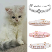 Pearl Rhinestone Collar Necklace for Cats and Small Dogs