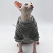 Double-Sided Fluffy Sphynx Cat Jacket - Warm Winter Hairless Cat Coat