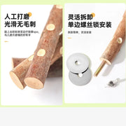 Natural Wood Parakeet Perch Stand and Paw Grinding Branch