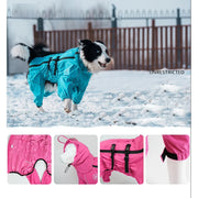 Reflective Waterproof Dog Rain Jacket - Adjustable Coat for Large Dogs