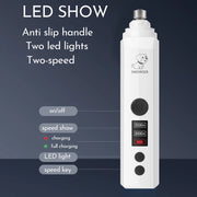 Low Noise Electric Dog Nail Grinder - Pet Paw Grooming Trimmer