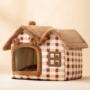Foldable Cat Cave Bed - Warm Winter House for Cats & Small Dogs