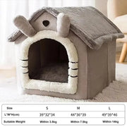 Foldable Dog House Bed - Warm Kennel Sofa for Cats & Small Dogs