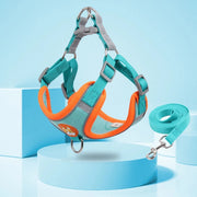 Step-In Reflective Dog Harness & Leash Set - Soft Adjustable Puppy Vest