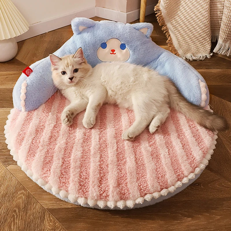 HOOPET Removable Winter Cat Bed Cushion - Durable Small Pet Sleeping Mat