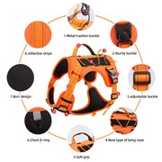 Reflective No-Pull Dog Harness - Adjustable Nylon Comfort Control Vest