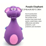 Squeaky Animal Chew Toy for Dogs - Elephant & Cow Rubber Vocal Toy