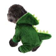 Dinosaur Hoodie Pet Costume - Warm Halloween Fleece Coat