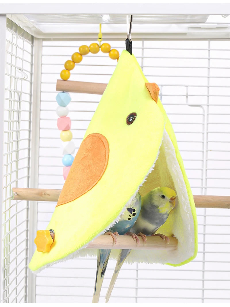 Soft Plush Parrot Hammock Nest and Cage Hut