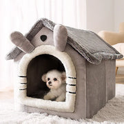 Foldable Dog House Bed - Warm Kennel Sofa for Cats & Small Dogs