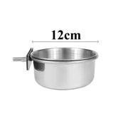 Stainless Steel Parrot Food and Water Cup with Clamp