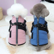 Adjustable Waterproof Dog Jacket With Harness - Warm Reflective Coat