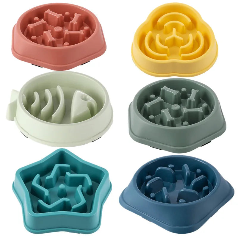 Round Anti-Choking Slow Feeder Bowl for Dogs and Cats