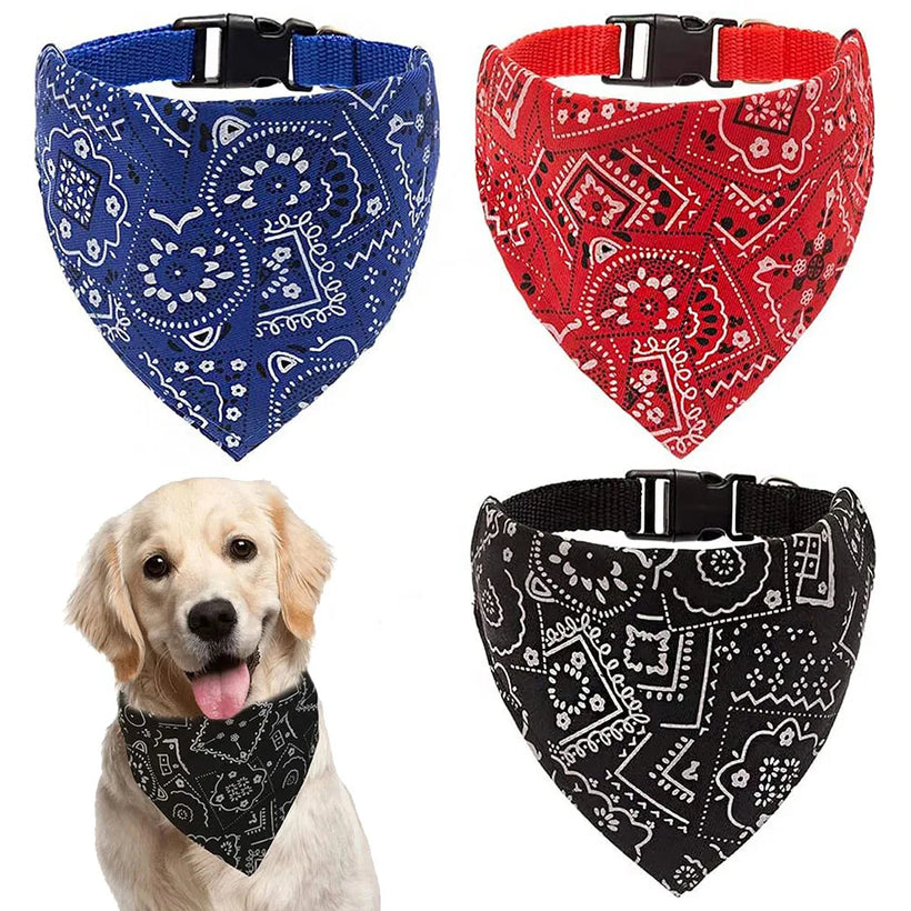 Adjustable Dog Bandana Collar Scarf for Puppies and Cats